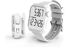 CHAMPOWER Pedometer Watch, Multi-Function Pedometer for Walking Steps and Miles, 3D Super Accurate Step Counter, Track Steps for Men Women Seniors