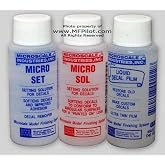 Microscale MICRO SET, SOL &amp; DECAL FILM 3-Bottle Combo - Advanced Modeling Supply
