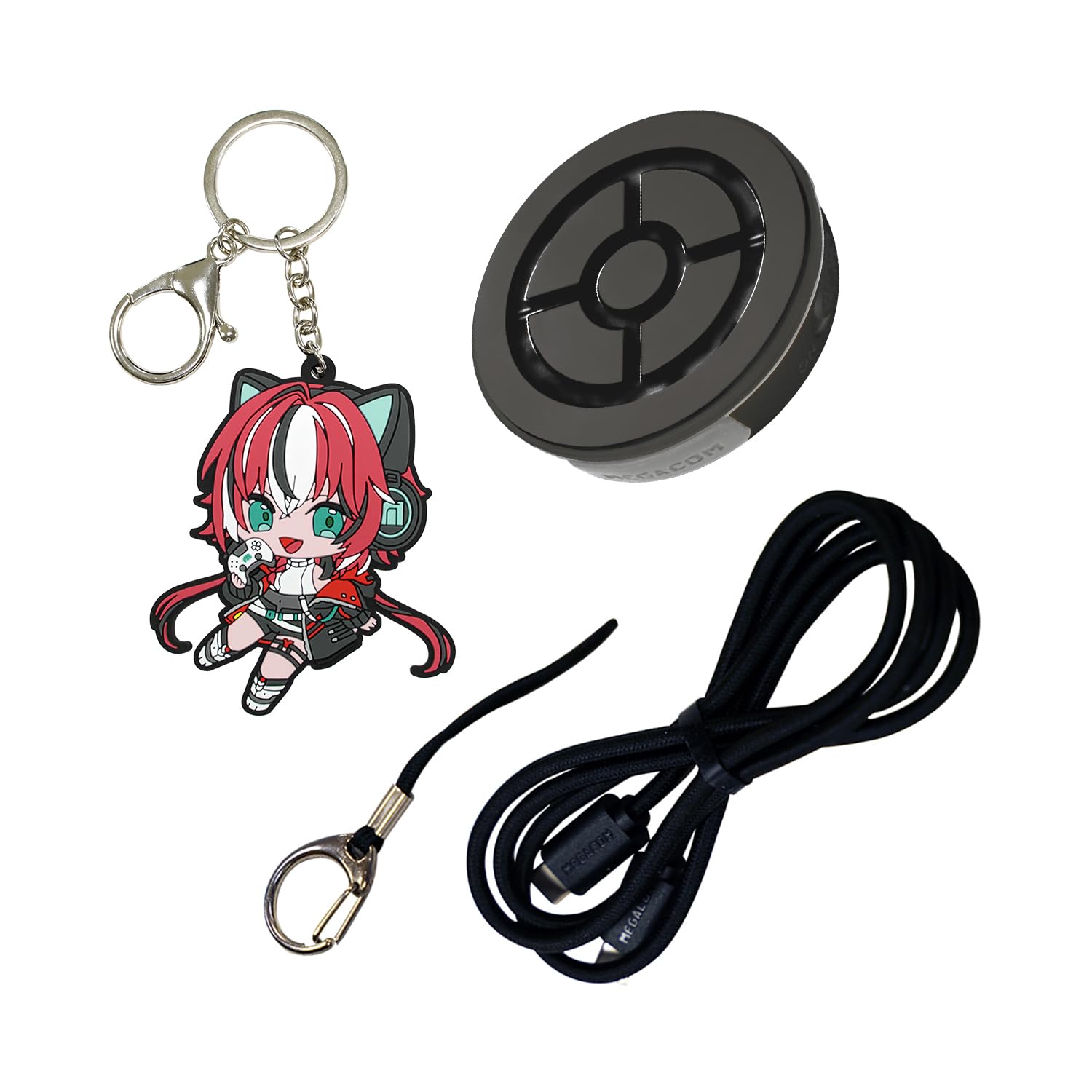megacom DuoMon3 Dual Accounts Pocket Auto Catcher, Unique Auto-Reconnection Hourly, IPX7 Waterproof, Bluetooth 65ft Link, USB-C & Wireless Charging,App Adjustable LED/Vibration/Sound | with Keychain