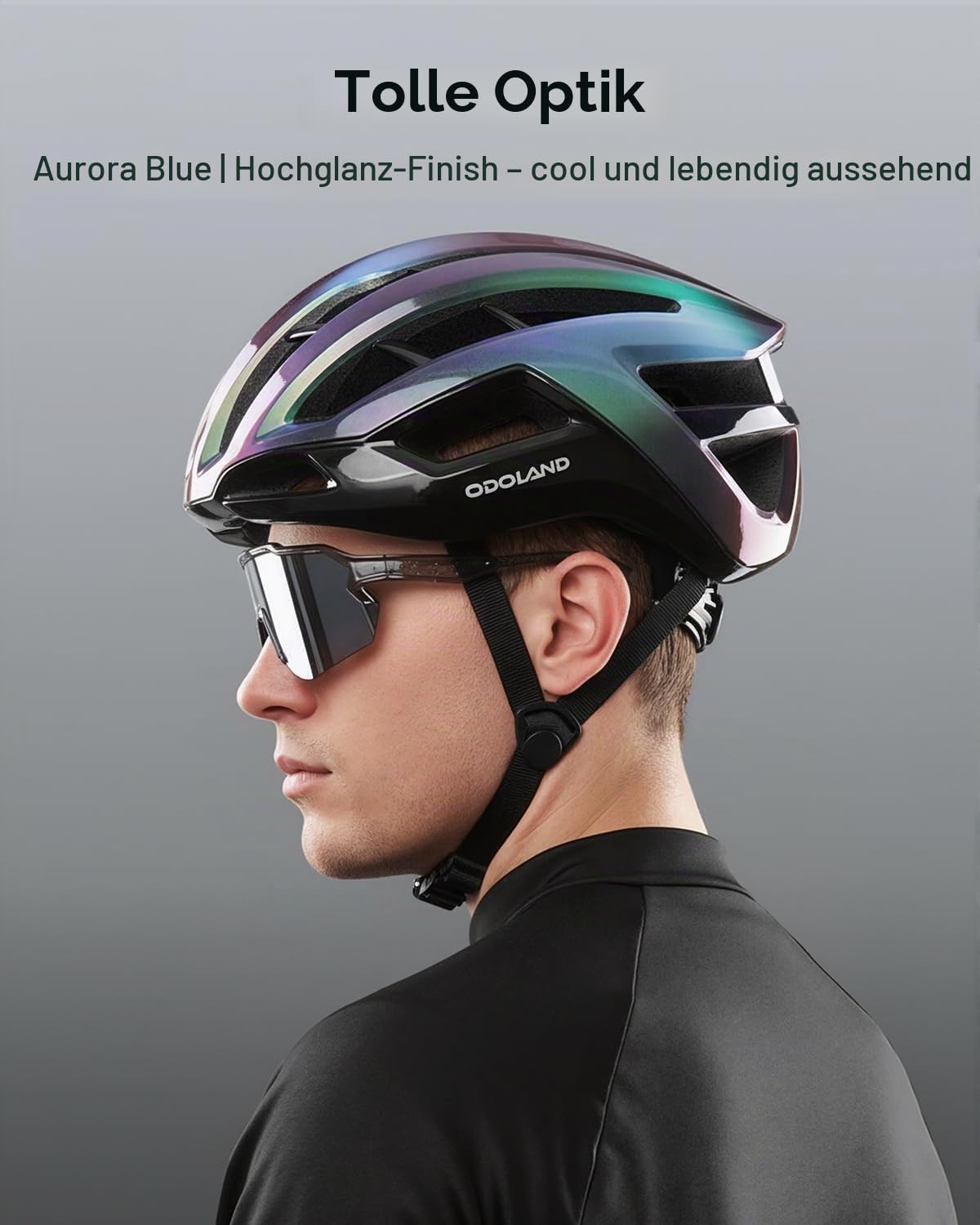 Odoland Fahrradhelm für Damen und Herren, Erwachsene Rennradhelm mit Belüftungssystem, Leicht Radhelm mit individuelle Größenanpassung, Cityhelm 3