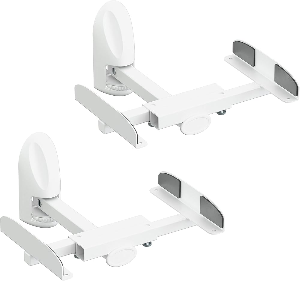 mahara Side Clamping Speaker Mounts White Set Of 2 145-320mm 20kg