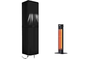 SIRUITON Patio Electric Infrared heater Covers for 36/37/38/42in Outdoor Tower Heater, Heavy Duty 420D Waterproof Electric Heater Storage Cover for Patio Outside Home Use 10.2"Dx12.6"Wx41"H.