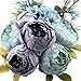 Leagel Fake Flowers Vintage Artificial Peony Silk Flowers Bouquet Wedding Home Decoration, Pack of 1 (Spring Blue)