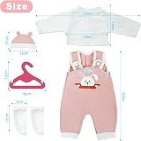 Aolso 14-18 Inch Baby Doll Clothes Hooded Overalls Set with Coat Hanger view 3
