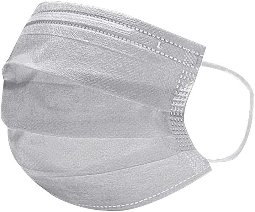 50 pack surgical disposable face masks with elastic ear loop,ply breathable dust flu protection anti Medical mask ildlor (gray)