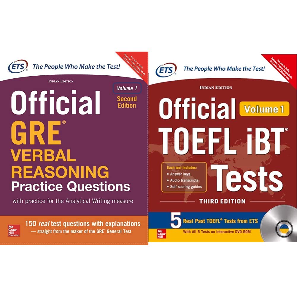 Official GRE Verbal Reasoning Practice Questions + Official TOEFL iBT Tests Volume I W/DVD(Old Edition) (Set of 2 Books)