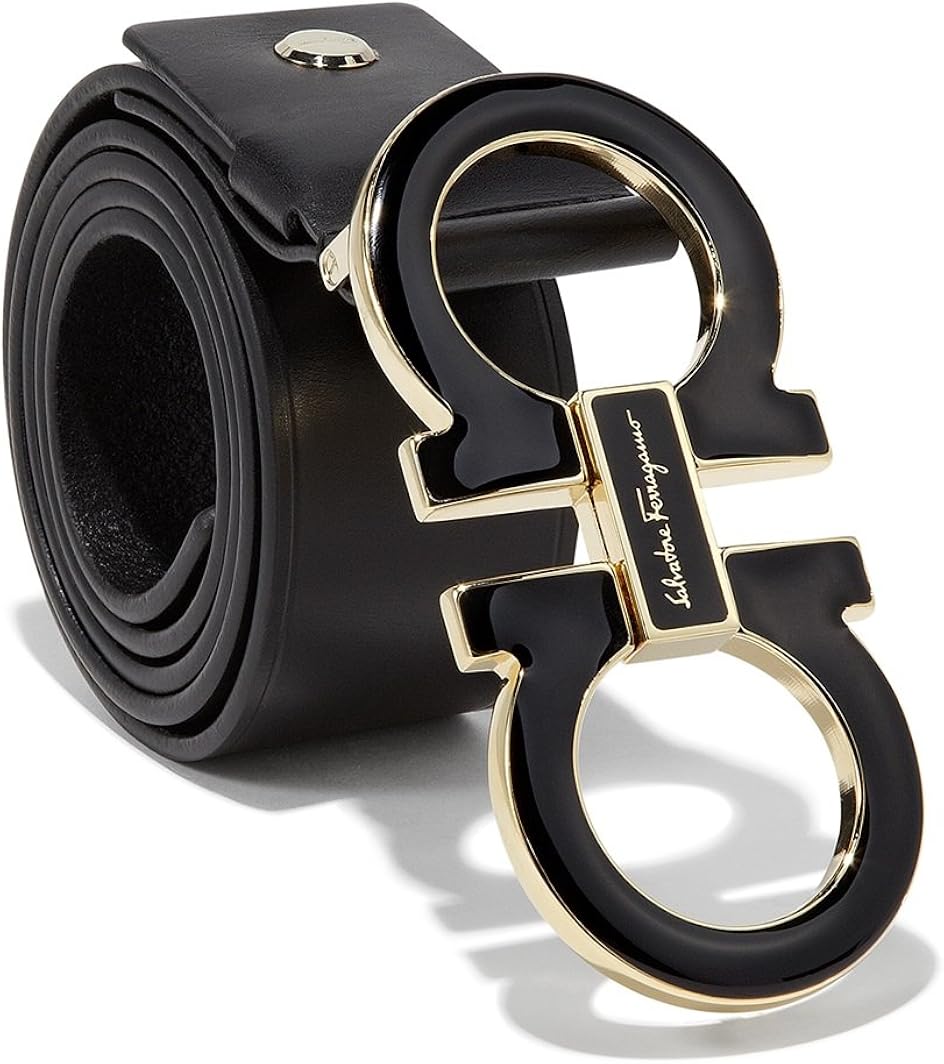 salvatore ferragamo belt black and gold