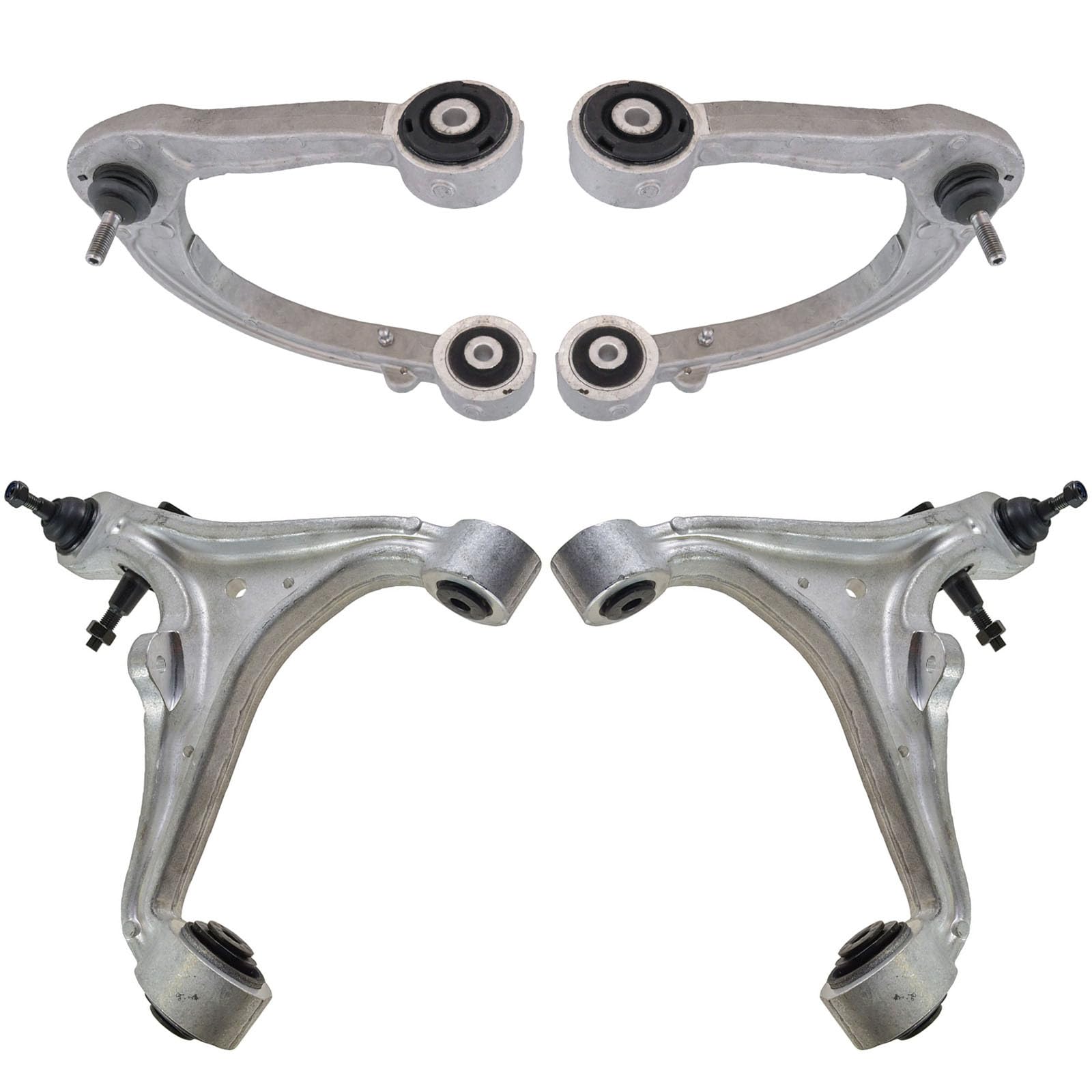 TRQ Front Upper and Lower Control Arm with Ball Joint Set 4 Piece Compatible with 2008-2014 Cadillac CTS 2004-2009 SRX 2005-2011 STS Image