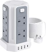 Sameriver 12-in-1 Tower Extension Lead 5M eight AC outlets four USB ports