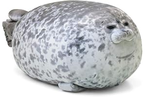 Plupiapio Seal Pillow, Kawaii Chubby Blob Seal Plush Pillow Stuffed Cotton Plushies Animal Toy Cute Ocean Pillow (13 inch Small)