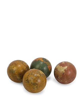 Expedition Set of 4 Antique-Finish Globes, Multi
