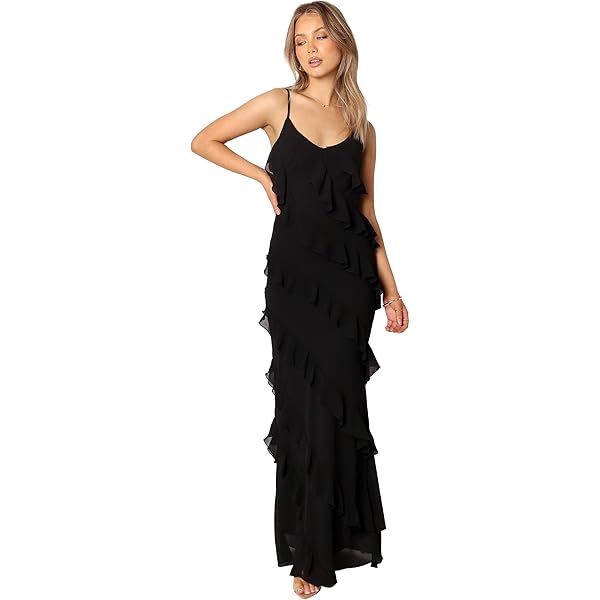 naira pleated maxi dress - black Naira Pleated Maxi Dress