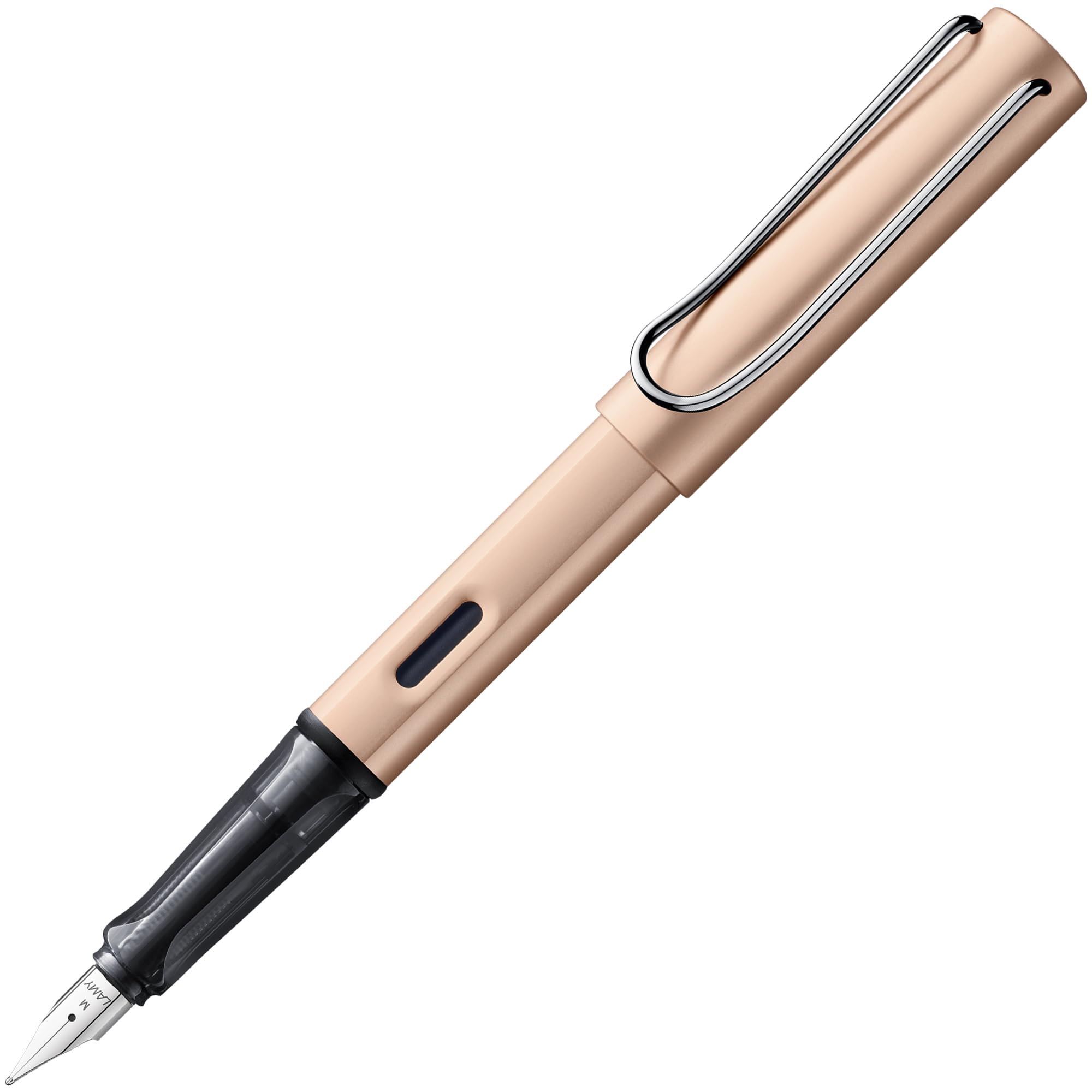 Lamy 1235652 AL-star Fountain Pen 50, Aluminium Fountain Pen in Cosmic Colour with Transparent Grip and Steel Nib, Nib Size F