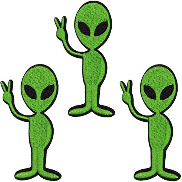 Large Funny Alien UFO Joke Patch Cartoon Symbol Artwork Emblem For DIY ...