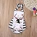 Newborn Baby Girl Clothes Deer Cartoon Bodysuit Romper Playsuit Jumpsuit Outfit (6-12 Months, White)