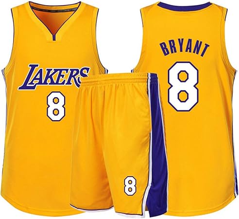 Mmadd Lakers Kobe Bryant 8 Jersey Suits Sport Sleeveless Vest Shorts Suit Yellow Xs Amazon Co Uk Kitchen Home