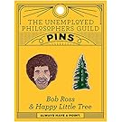 The Unemployed Philosophers Guild Bob Ross and Happy Tree Enamel Pin Set - 2 Unique Colored Metal Lapel Pins