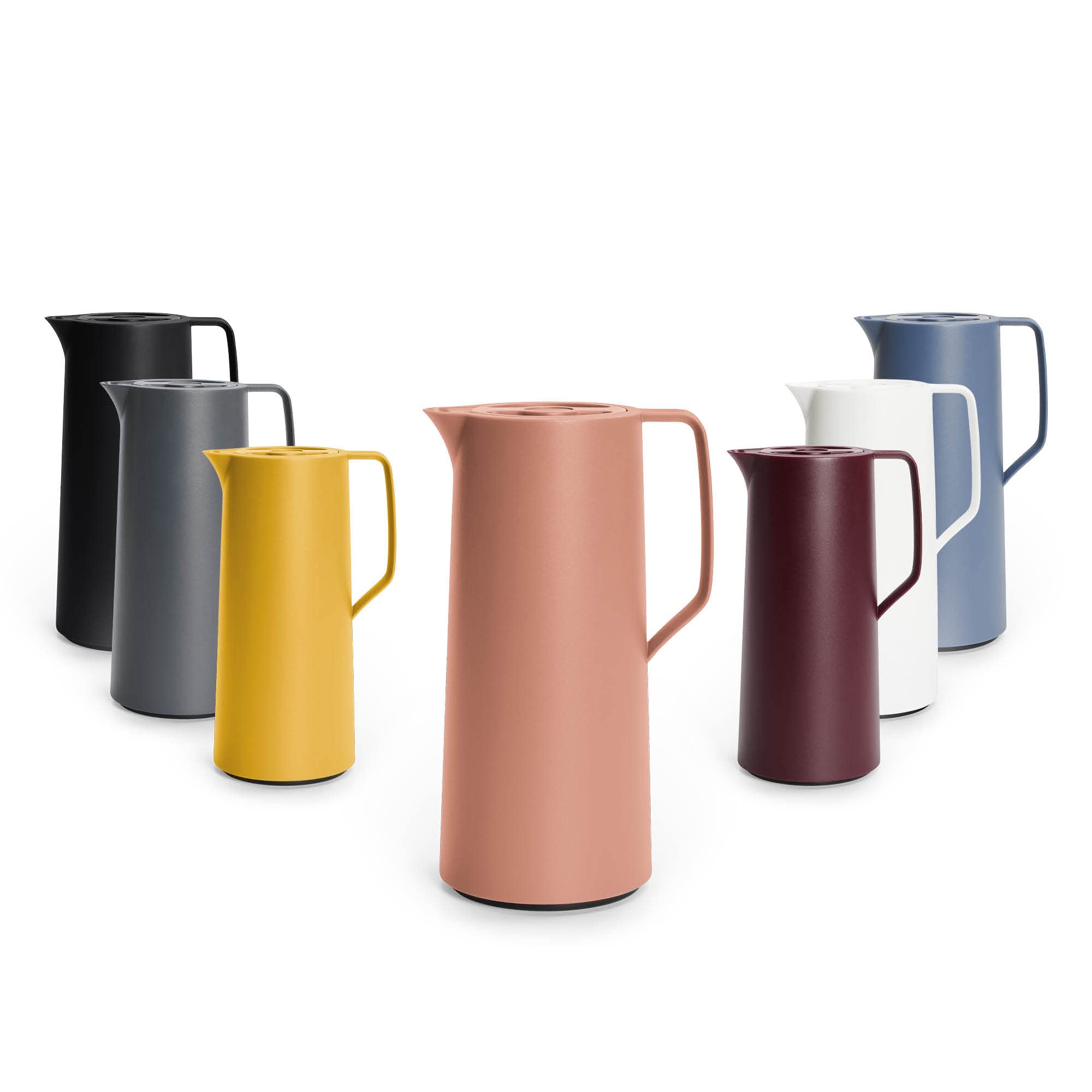 Emsa N41709 Motiva Isolierkanne | 1 Liter | Quick-Press-Verschluss | 12h heiß, 24h kalt | Glaskolben | Made in Germany | Nordisches Design | Terrakotta