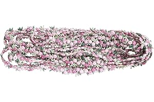 SUPVOX 4.5m Pink Floral Lace Ribbon Trim for Sewing DIY Crafts with Embroidered Polyester Silk,