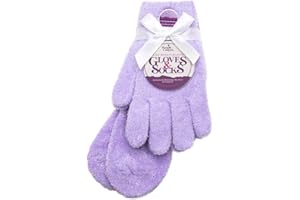 PURPLE CANYON Moisturizing Socks and Gloves Set | Purple Fuzzy Socks and Gloves with Aloe and Vitamin E for Women | Women's Gifts for Self-Care