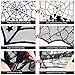 OurWarm PartyTalk Lace Spider Web Table Topper Cloth, 40-Inch Round Black Halloween Tablecloth for Halloween Table Decorations