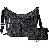 Baggallini womens Everywhere Bagg Crossbody Women 11x9 Lightweight Nylon Hobo Water-resistant Travel Bag W/Rfid