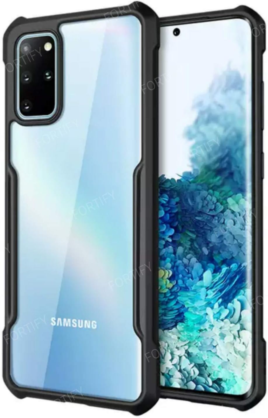 Riggear Xundd Back Cover Case for Samsung Galaxy S20 Plus (Armor|PC and TPU|Black|Clear)