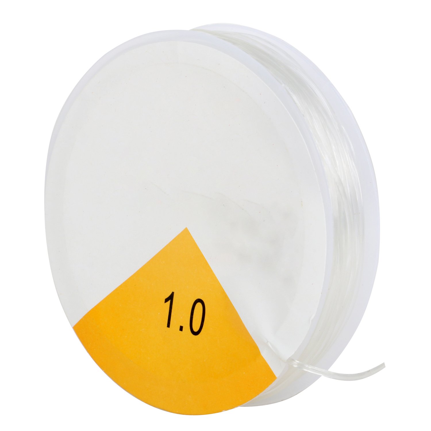 TRIXES Clear Elastic Spool – 1mm Strong & Stretchy Cord for Beading & DIY Jewellery Making – Thread Beads, Crystals or Clay onto this Nylon String to Create a Bracelet Necklace Anklet Ring (8M)