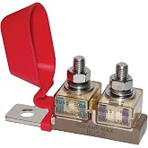 Blue Sea Systems Dual MRBF Terminal Fuse Block, 30-300A | Two fuse positions; 58V DC max; insulating cap; mounts to 3/8-inch stud; fuses sold separately