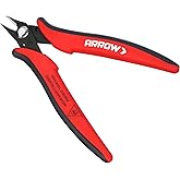 ARROW Micro Wire Cutters, 5" Precision Flush Cutters with Streamlined Handle and Ultra-Sharp Cutting Edge, Side & Diagonal Flush Cut Pliers for Electronics, Jewelry, Crafts, Zip Ties and Soft Wires