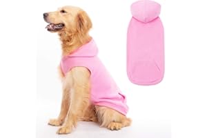 EXPAWLORER Dog Hoodie Fleece Sweater Vest, Hooded Dog Sweatshirt Fall Winter Pet Clothes with Leash Hole, Sleeveless Warm Cozy Puppy Clothing for Cat Small Medium Large Dogs Girl Boy, Pink XL