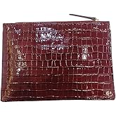 NIGEDU Women Envelope Clutch Purse Bag Fashion Crocodile Embossed PU leather Oversized Ladies Evening Party Clutches