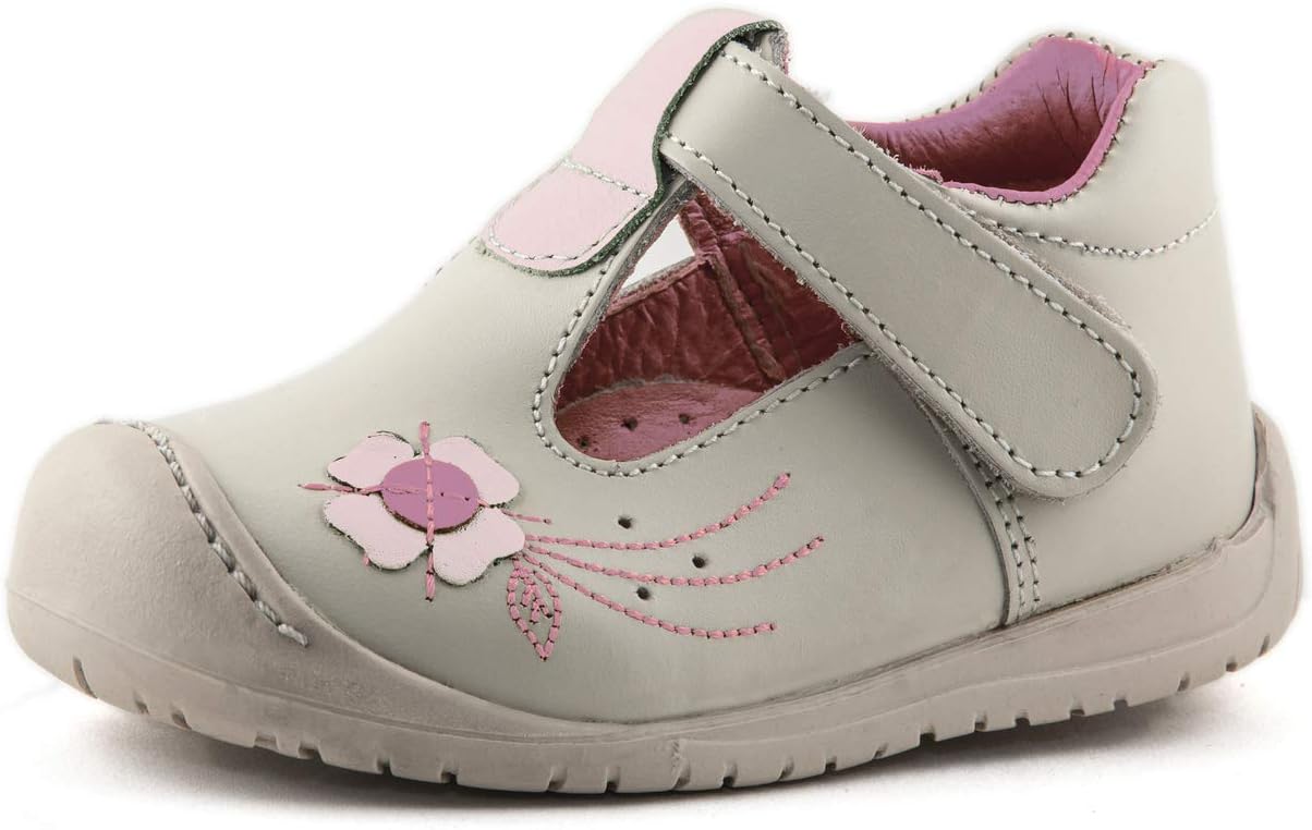 Wobbly Waddlers Urban Orchid Leather T-Strap Velcro Leather Shoes Arch Support
