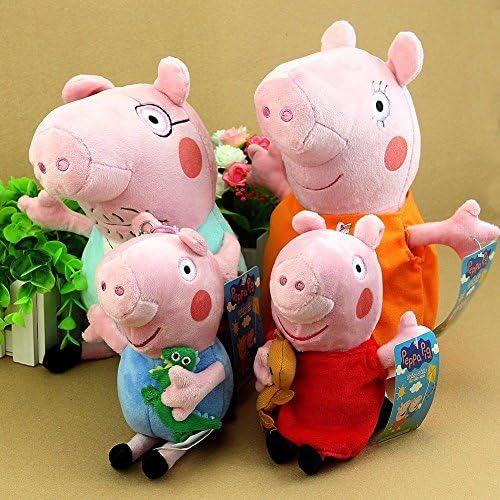 4Pcs Peppa Pig Family Plush Doll Stuffed Toy 30cm DADDY MUMMY 19cm Peppa GEORGE By Square Imports