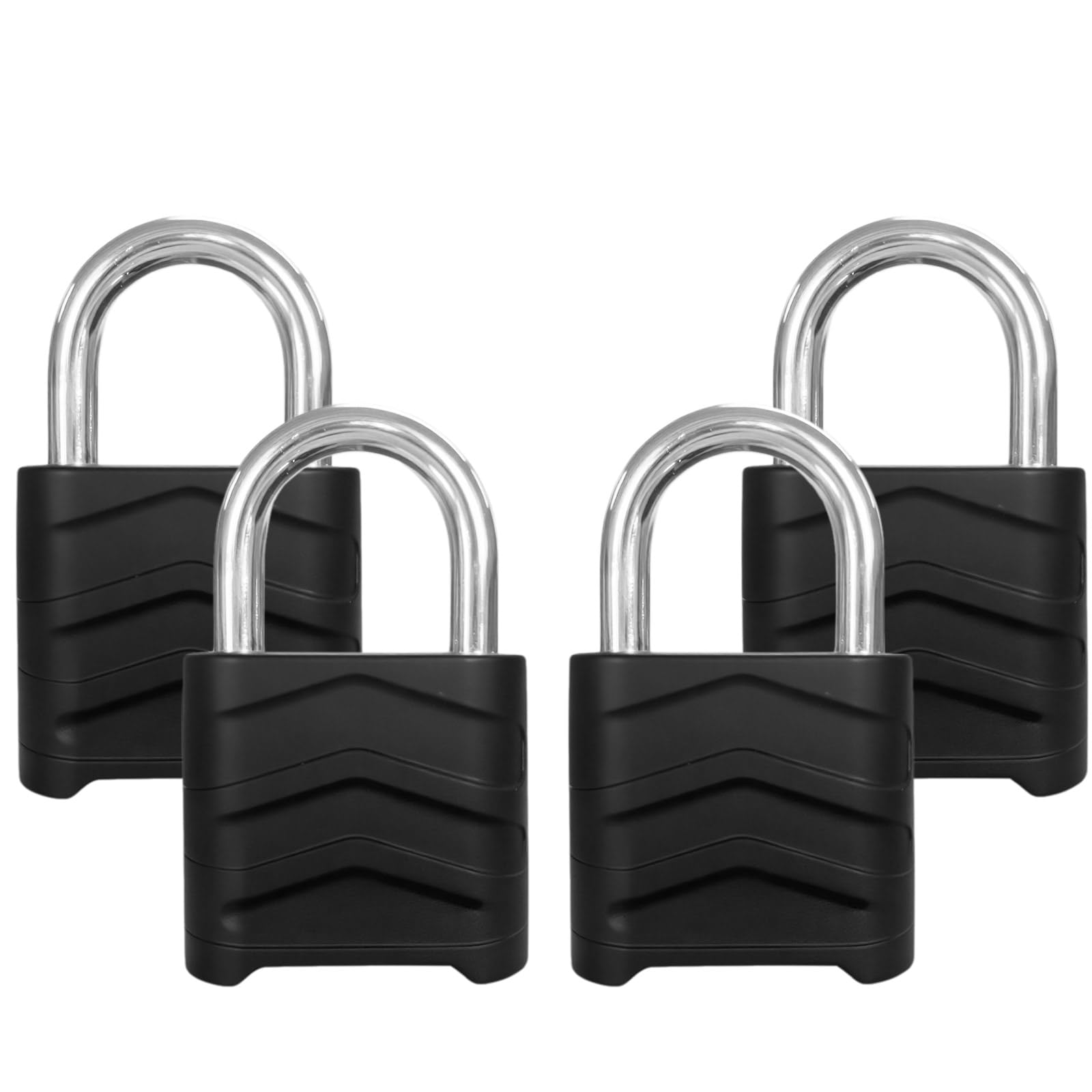 Photo 1 of SEPOX 4PCS Large Combination Padlock, Outdoor Combo Lock 2.2" 55mm Heavy Duty Weatherproof, Ressetable 4 Digital, Security Aluminum Body, Uncuttable Shackle, for Warehouse, Home, School, Gate, Garden