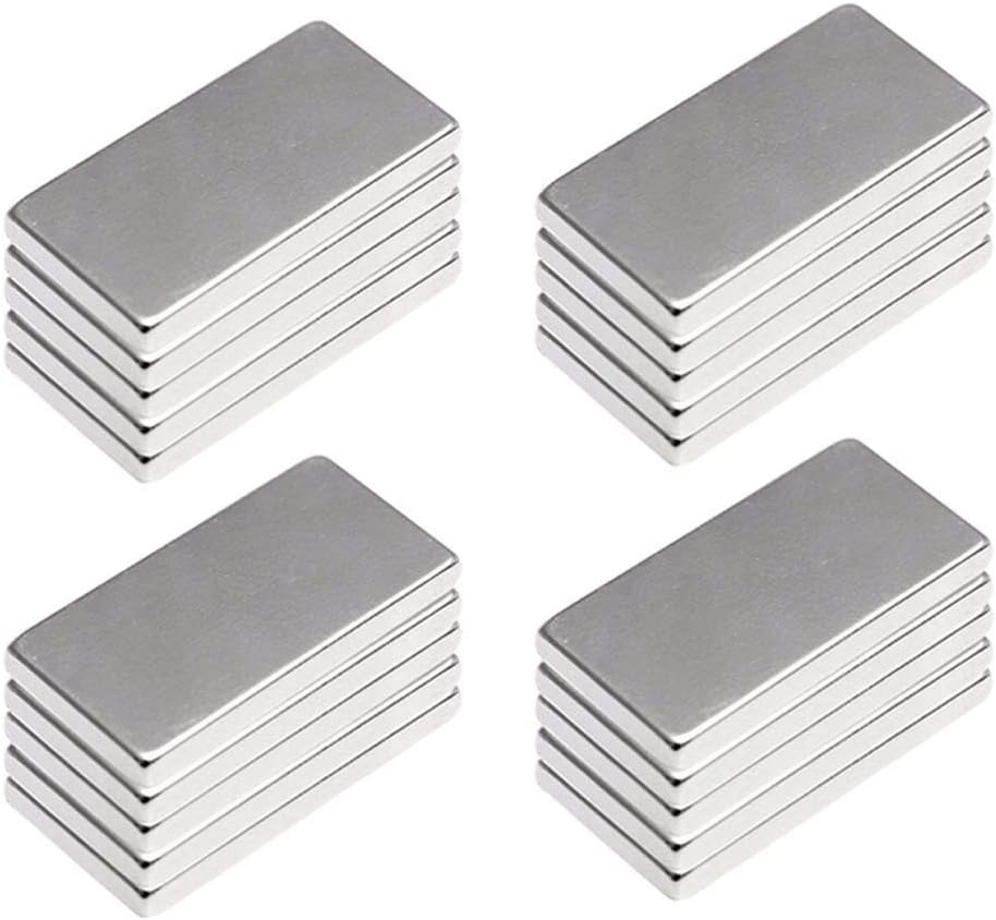 Powerful Neodymium Bar Magnets, Rare-Earth Metal Neodymium Magnet -20x10x2mm (Pack of 20)