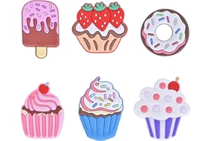 Volumoon 6 PCS Dessert Fridge Magnets, Cake Ice Cream Doughnut Pattern Refrigerator Magnets, Cute Cartoon Decorative Fridge M