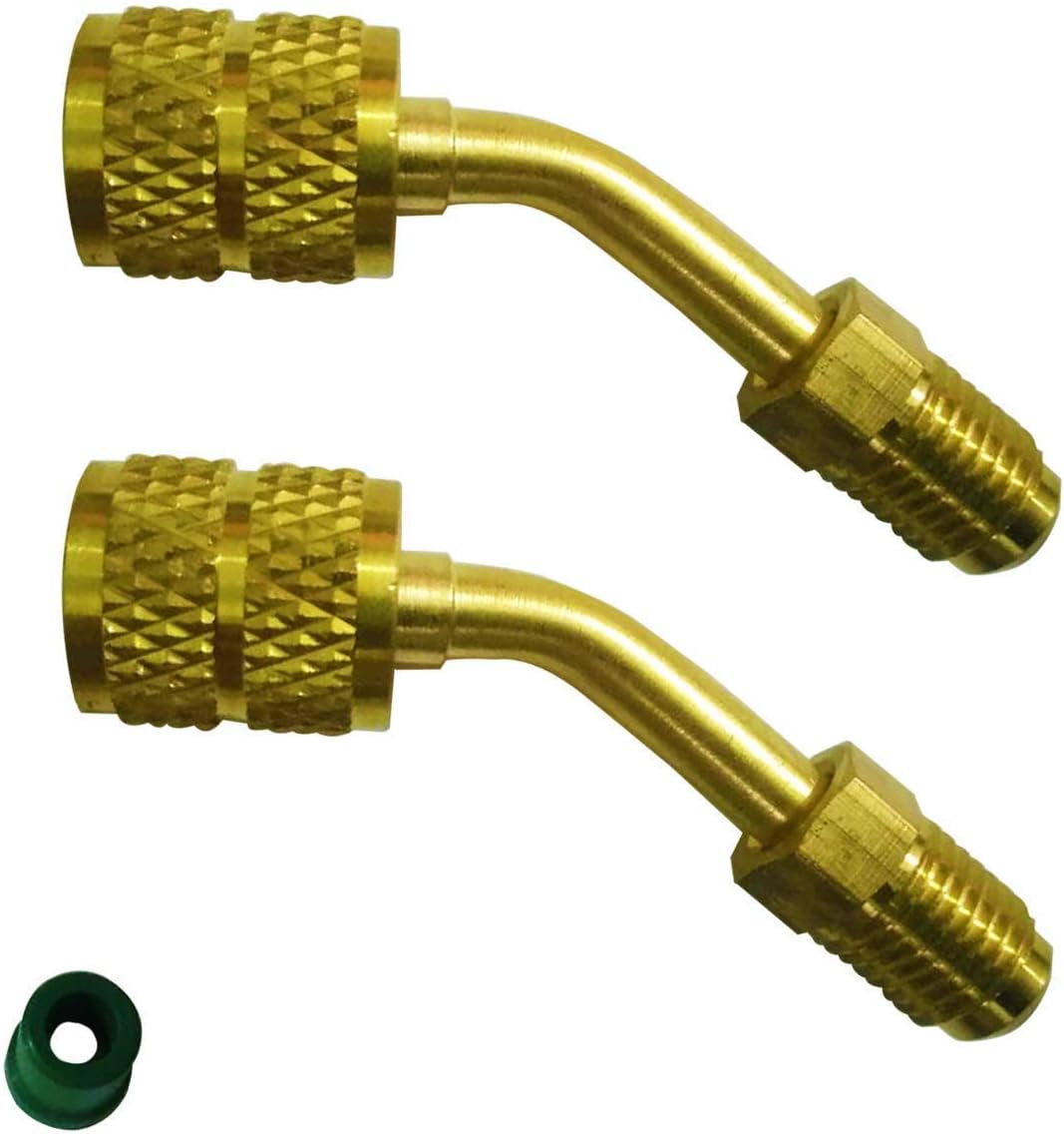 Kit 2 Adaptateurs R410A 45° - 5/16 SAE Femelle Vers 1/4 SAE Mâle, Pour Climatisation Split Et Systèmes HVAC
