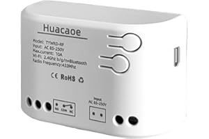 HUACAOE Tuya Smart Life WiFi Switch Module,Tuya 1 Channel Updated USB 5V/AC 85-250V,Momentary Inching Self-Locking Relay Module,Tuya App Remote Control,Dry Contact,Compatible with Alexa Goolge Home