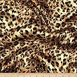 Charmeuse Satin Big Cheetah Tan/Brown/Black, Fabric