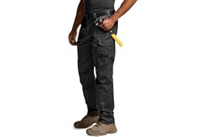 CQR Men's Quick Dry Work Pants, Water Resistant Outdoor Tactical Pants, Lightweight Stretch Cargo Hiking Pants