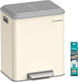 SONGMICS Kitchen Bin 2 x 4 Gal Double Rubbish Bin with Inner Buckets