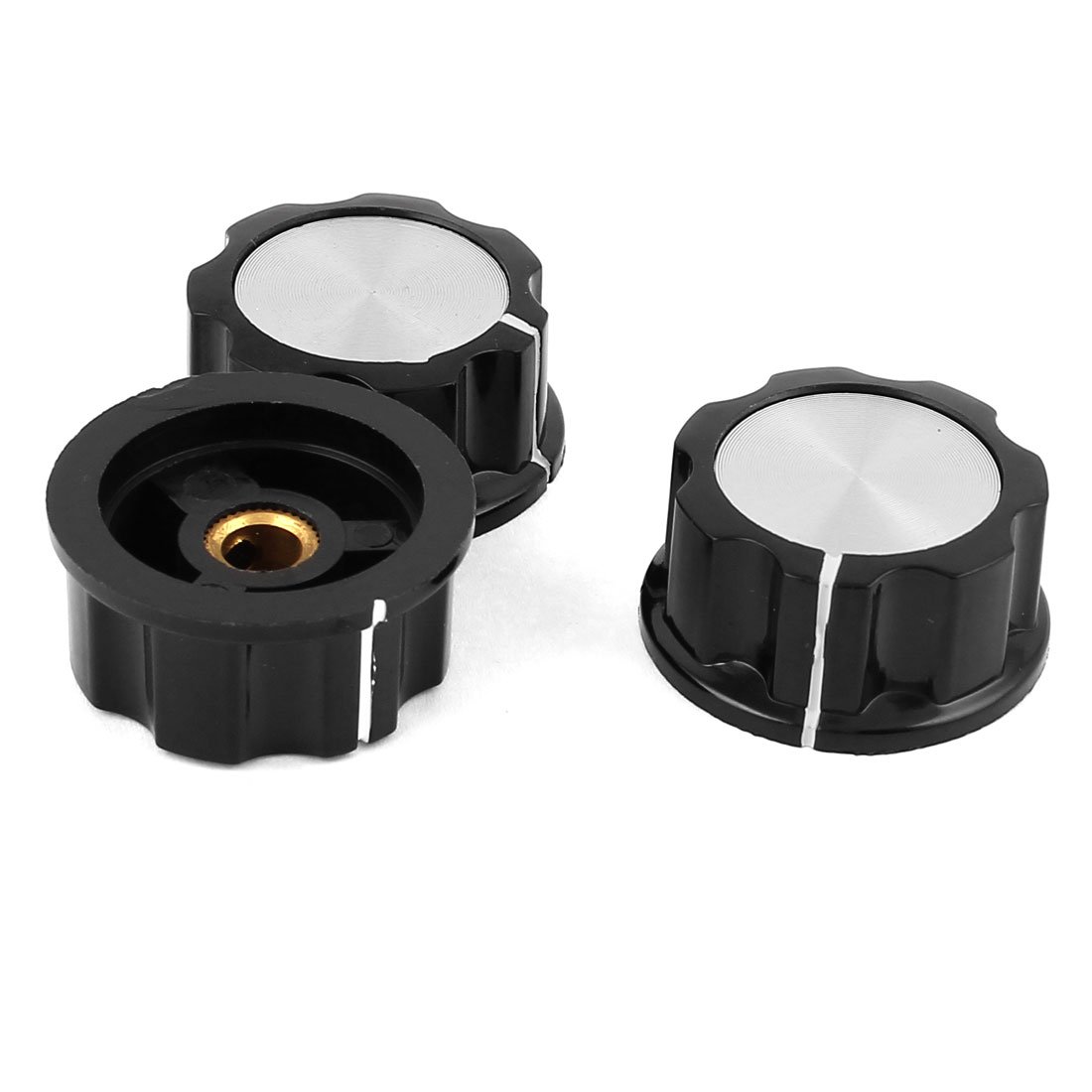sourcingmap 6mm Shaft Hole Audio Volume Control Potentiometer Rotary Knob 3 Pcs