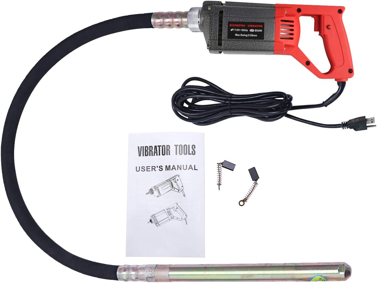 BIZOEPRO Alumium Portable 850W Concrete Vibrator 13000 RPM
