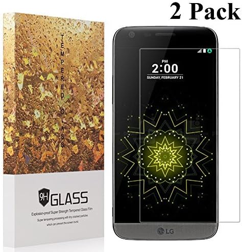 LG G5 Screen Protector,[2 Pack] YMAKSI Scratch Proof Anti-Bubble High Definition 2.5D Rounded Edge Tempered Glass for LG G5, Lifetime Replacement Warranty
