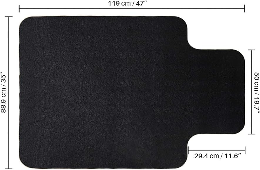 Office Chair Mat for Hardwood and Tile Floor with Lip, Black, Anti-Slip, Non-Curve, Under the Desk Mat Best for Rolling Chair and Computer Desk, 47x35 Non-Toxic and no BPA Plastic Protector: Kitchen & Dining