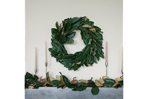 CG Hunter Holiday Collection Faux Wreath, Premium Artificial Indoor and Outdoor Large 30" Magnolia Leaf Christmas Wreath, Christmas Decorations and Holiday Greenery