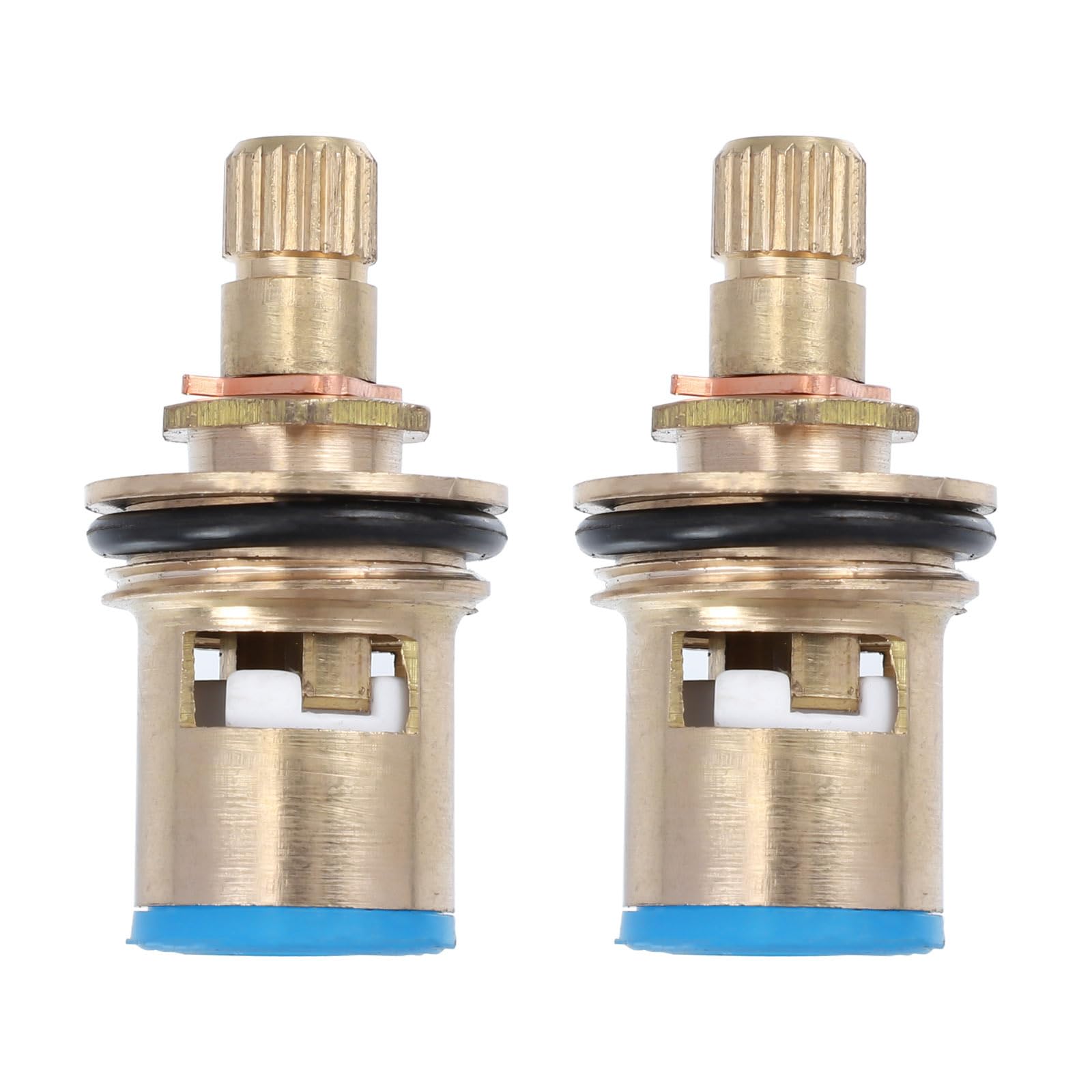 Homoyoyo 2pcs Faucet Spool Hot Tap Valves Water Faucet Accessories Metal Water Faucet Valves Tap Valves Core Hot and Cold Faucet Valves Core Copper All Bronze Ceramics