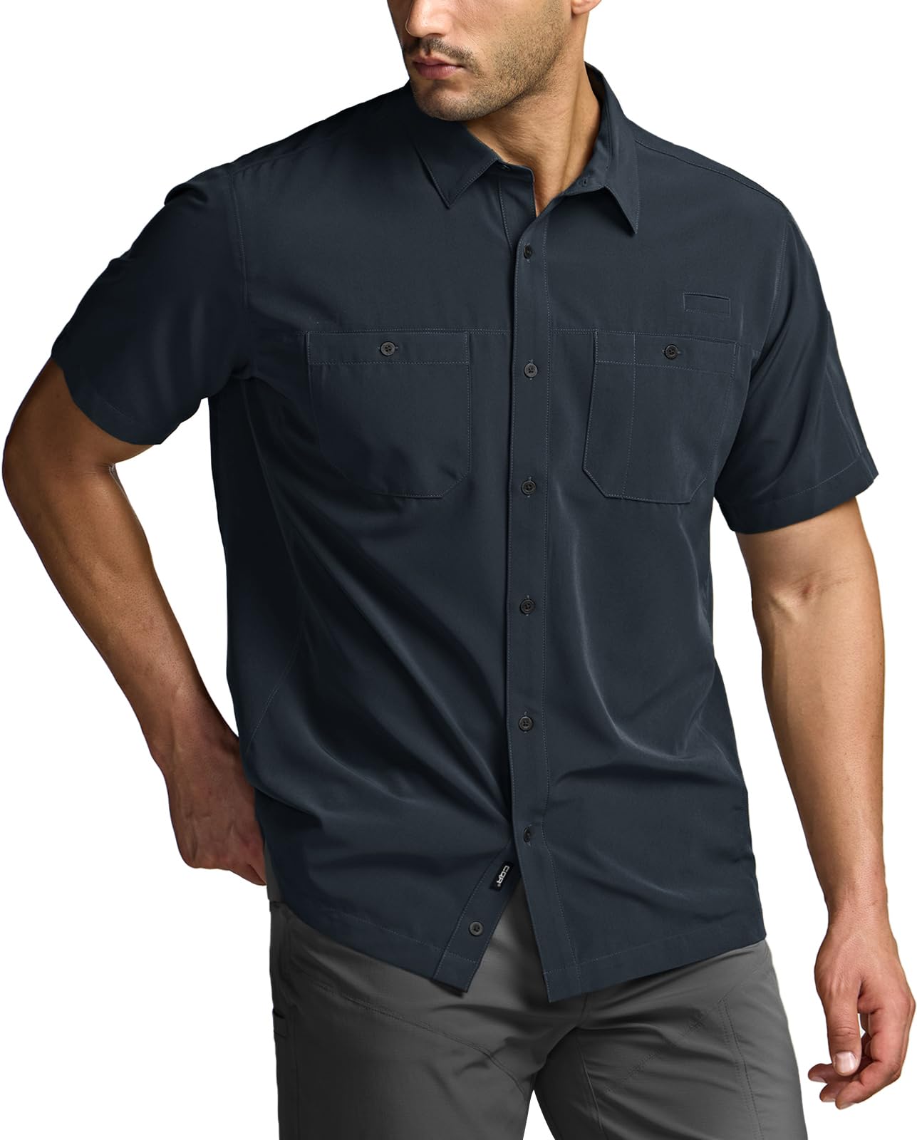 CQR Men's Short Sleeve Tactical Shirts, UPF