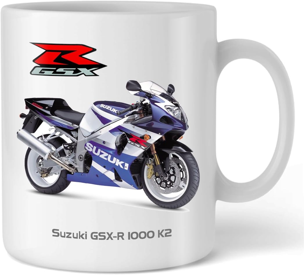 Motorbike Mug with SUZUKI GSXR 1000 Photo Mug - 2002 Blue/White Model CDM-SU02-GSXR1-BLU Motorcycle Gift